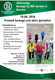 Plakatankündigung „Bewegt ÄLTER werden in Brackel“