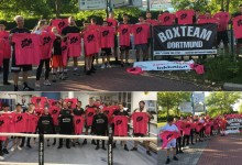 Boxteam pink gegen Rassismus Aktion