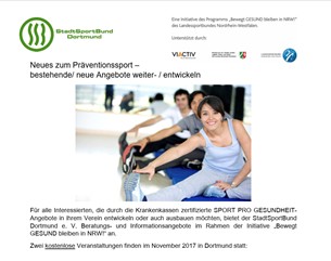 Neues zum Präventionssport