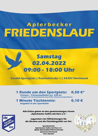 Plakat Friedenslauf DJK Ewaldi 2022