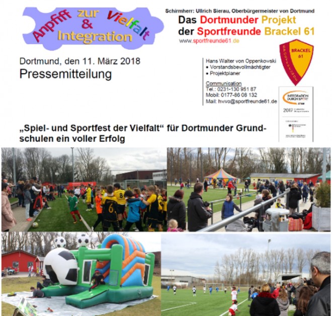 Pressemitteilung Bild Sportfest SF Brackel 61