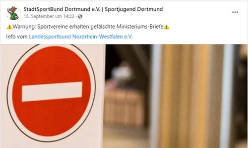 Info LSB NRW Falschmeldung an Vereine 09-2023